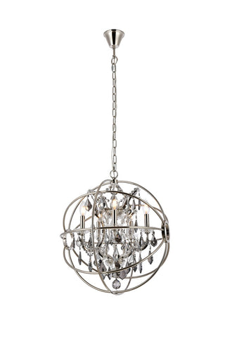 Elegant Lighting - 1130D20PN-SS/RC - Five Light Pendant - Geneva - Polished nickel