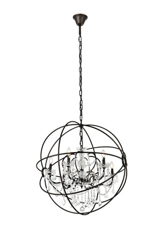 Elegant Lighting - 1130D32DB/RC - Six Light Chandelier - Geneva - Dark Bronze