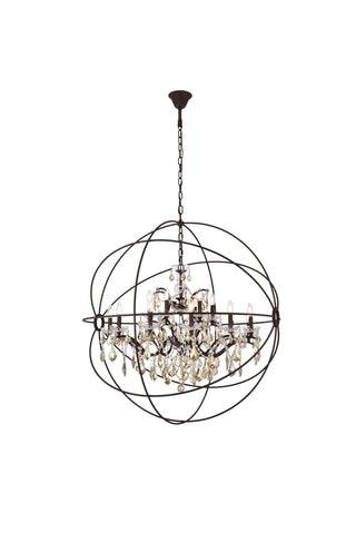 Elegant Lighting - 1130G43RI-GT/RC - 18 Light Chandelier - Geneva - Rustic Intent