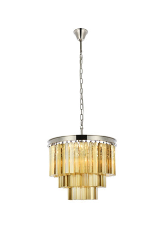 Elegant Lighting - 1201D20PN-GT/RC - Nine Light Chandelier - Sydney - Polished nickel