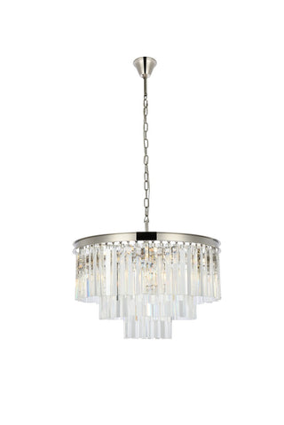 Elegant Lighting - 1201D26PN/RC - Nine Light Chandelier - Sydney - Polished nickel