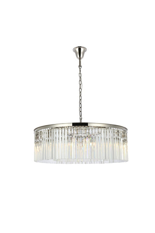 Elegant Lighting - 1208G43PN/RC - Ten Light Chandelier - Sydney - Polished nickel