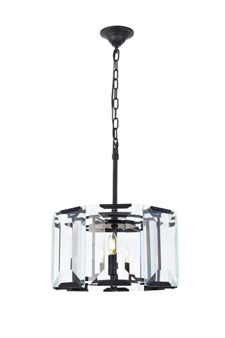 Elegant Lighting - 1211D17FB - Four Light Pendant - Monaco - Flat Black (Matte)
