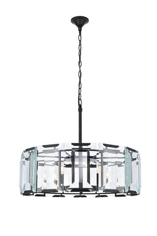 Elegant Lighting - 1211D30FB - Eight Light Chandelier - Monaco - Flat Black (Matte)