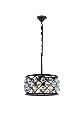 Elegant Lighting - 1214D16MB/RC - Four Light Pendant - Madison - Matte Black