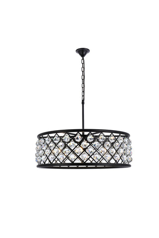 Elegant Lighting - 1214D32MB/RC - Eight Light Chandelier - Madison - Matte Black