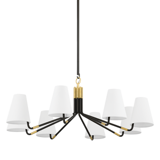 STANWYCK Chandelier with AGED BRASS/DISTRESSED BRONZE Finish