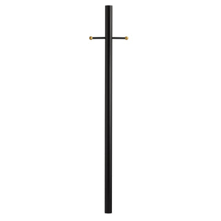 7' Direct Burial Post with Accessories in Textured Black