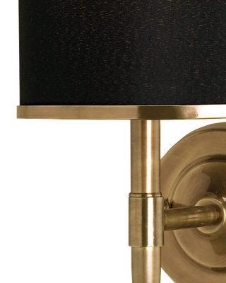 Primo Brass Wall Sconce, Black Shade