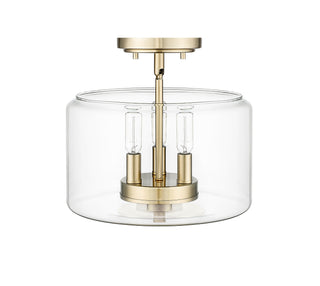 Asheville 3-Light Semi-Flush Ceiling Mount Modern Gold