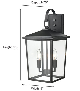 Fetterton 2-Light Outdoor Wall Sconce Powder Coated Black