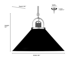 Artistan 1-Light Pendant light Vintage Brass / Matte Black