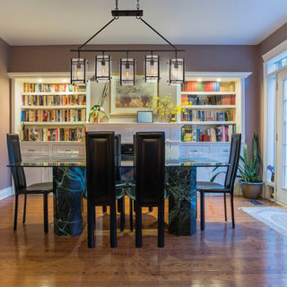 Glenwood Five Light Linear Chandelier in English Bronze