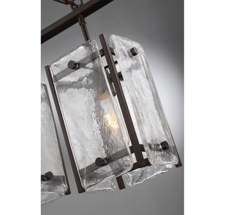 Glenwood Five Light Linear Chandelier in English Bronze