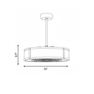 Vireo LED Fan D'Lier in Silver Dust