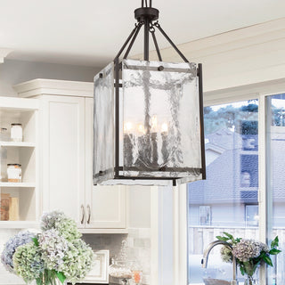 Glenwood Four Light Foyer Pendant in English Bronze