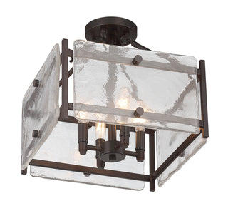 Glenwood Four Light Semi-Flush Mount in English Bronze