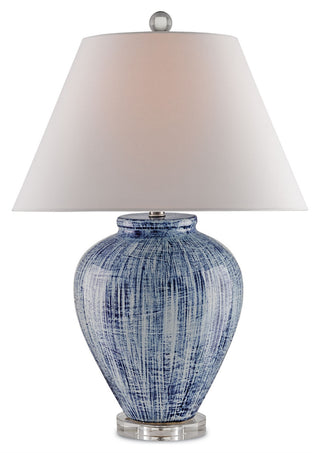 Currey and Company - 6224 - One Light Table Lamp - Malaprop - Blue/White/Clear