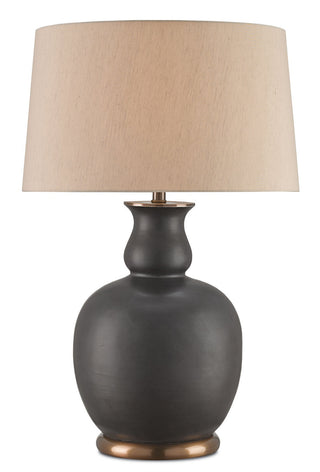Currey and Company - 6244 - One Light Table Lamp - Ultimo - Matte Black/Antique Brass