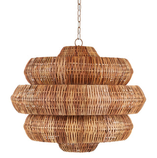 Antibes Nine Light Chandelier in Natural/Khaki