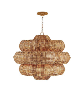 Antibes Nine Light Chandelier in Natural/Khaki