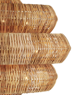 Antibes Nine Light Chandelier in Natural/Khaki