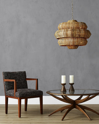 Antibes Nine Light Chandelier in Natural/Khaki