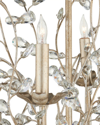 Crystal Bud Six Light Chandelier in Silver Granello