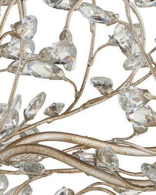 Crystal Bud Six Light Chandelier in Silver Granello