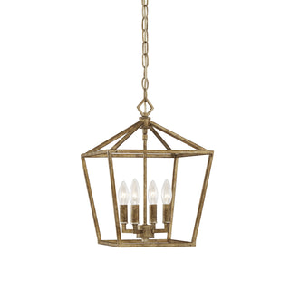 Millennium - 3234-VG - Four Light Pendant - Corona - Vintage Gold