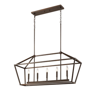 Millennium - 3245-RBZ - Five Light Pendant - Corona - Rubbed Bronze
