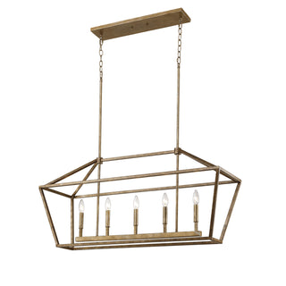 Millennium - 3245-VG - Five Light Island Pendant - Corona - Vintage Gold