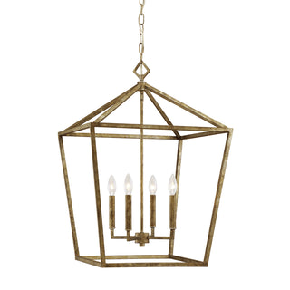 Millennium - 3254-VG - Four Light Pendant - Corona - Vintage Gold