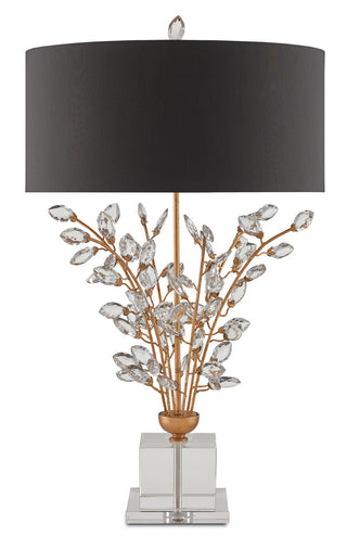 Currey and Company - 6983 - Two Light Table Lamp - Forget-Me-Not - Clear/Chinois Gold Leaf