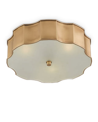Wexford LED Flush Mount in Antique Brass/Frosted