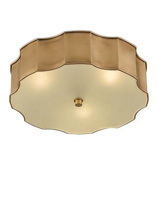 Wexford LED Flush Mount in Antique Brass/Frosted