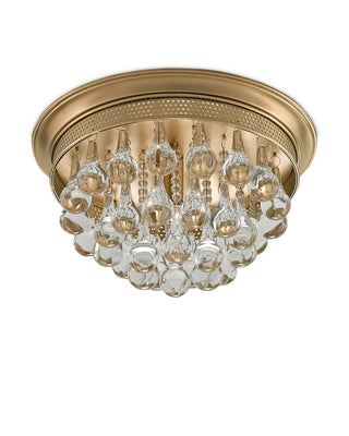 Worthing One Light Flush Mount in Antique Brass