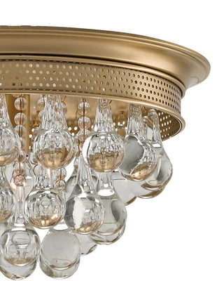 Worthing One Light Flush Mount in Antique Brass