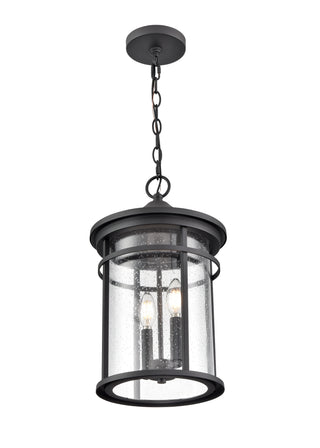 Namath 2-Light Outdoor Hanging Lantern Textured Black