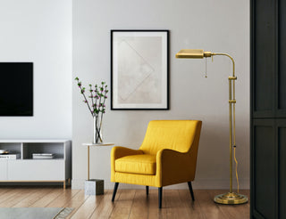 Pharmacy One Light Floor Lamp in Antique Brass
