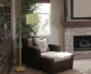 Wilmington One Light Floor Lamp in Antique Brass