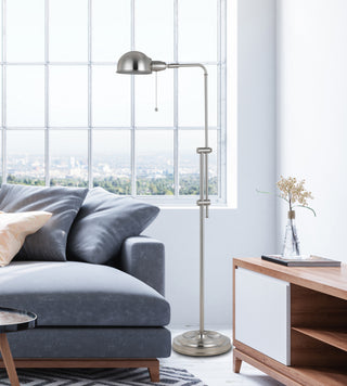 Croby One Light Floor Lamp in Brushed Steel