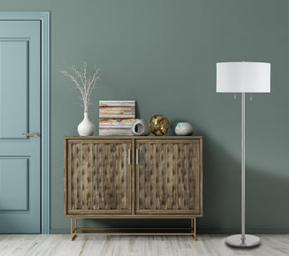 Calais Two Light Floor Lamp in Brushed Steel