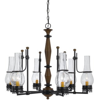 Cal Lighting - FX-3564/6 - Six Light Chandelier - TRENTON - Metal/Wood