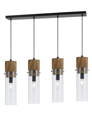 Cal Lighting - FX-3583-4 - Four Light Chandelier - SPHEROID - Wood/Dark Bronze