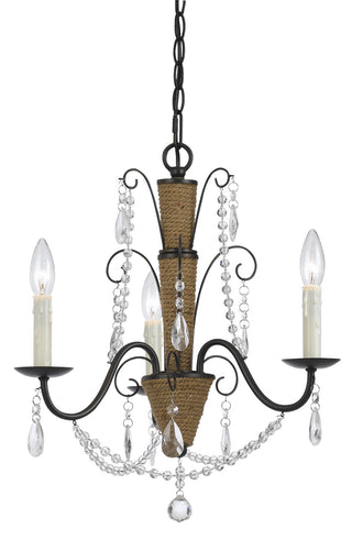 Cal Lighting - FX-3592-3 - Three Light Chandelier - ANTIGO - Rattan/Crystal