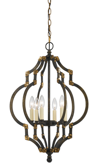 Cal Lighting - FX-3593-6 - Six Light Pendant - HOWELL - Irontiqued Gold