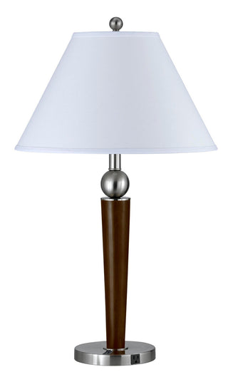 Cal Lighting - LA-8005NS-2RBS - Two Light Table Lamp - HOTEL - Brushed Steel/Espresso