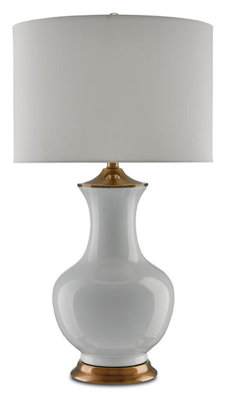 Lilou One Light Table Lamp in White/Antique Brass