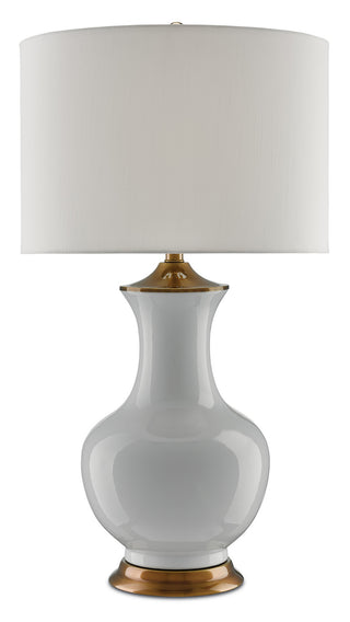 Currey and Company - 6000-0020 - One Light Table Lamp - Lilou - White/Antique Brass